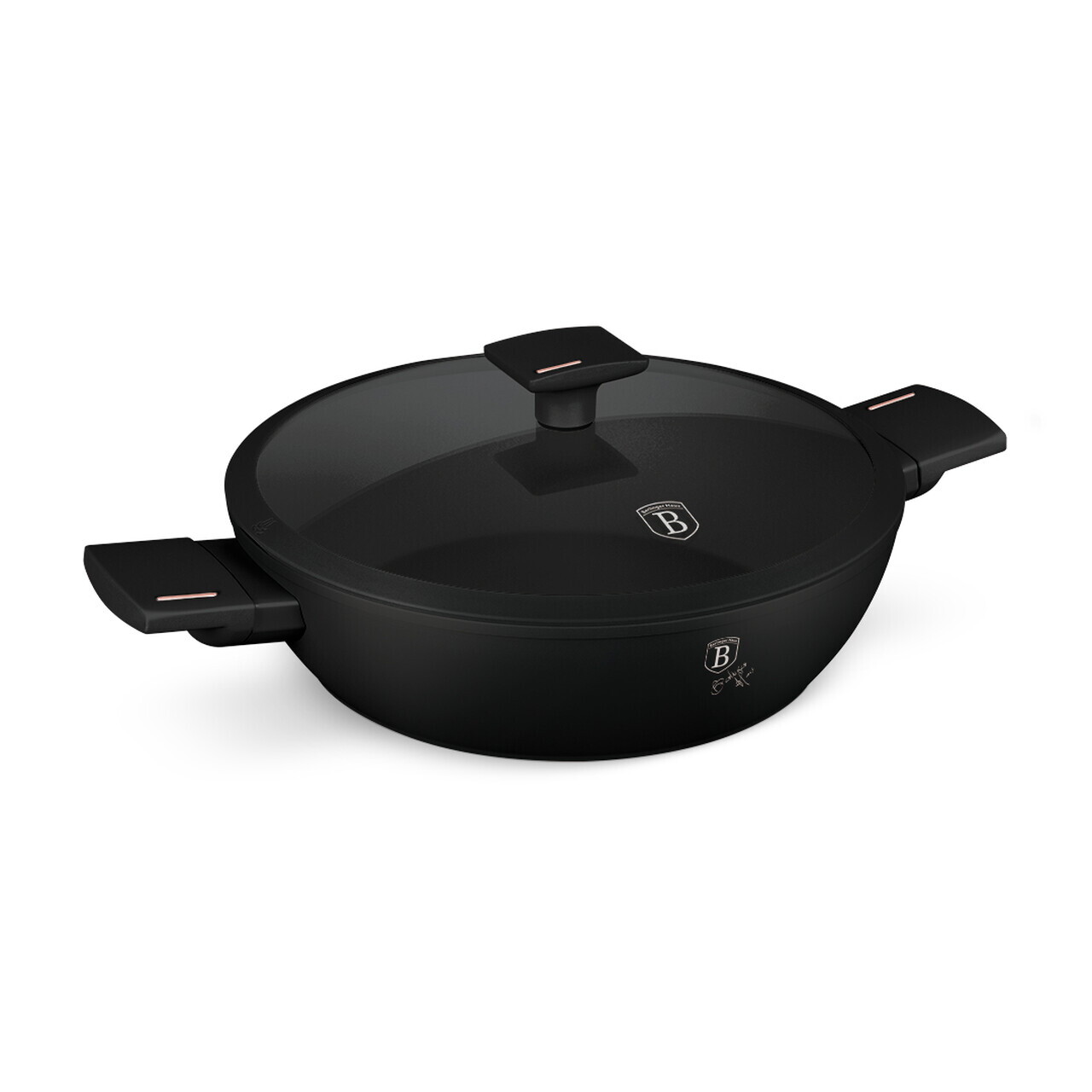 Oala cu capac Berlinger Haus, Monaco, 30 cm, 4.5 L, aluminiu forjat, negru - imagine 4